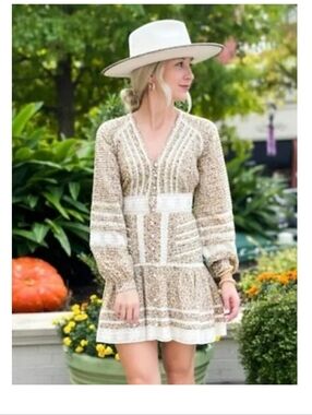 Veronica Beard Addilyn StoneFloral Print Long Sleeve Min iDress